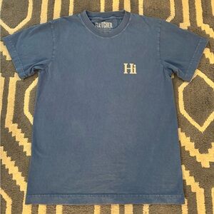 FLETCHER unisex Blue T-Shirt- size Medium. Hi, everyone leave please